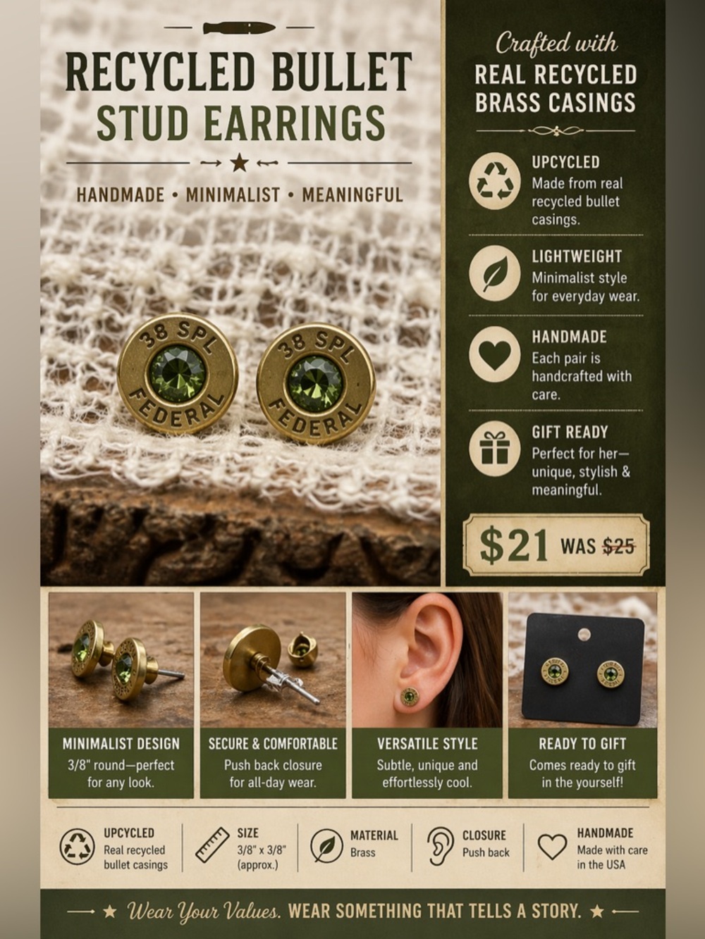 Bullet Jewelry Earrings